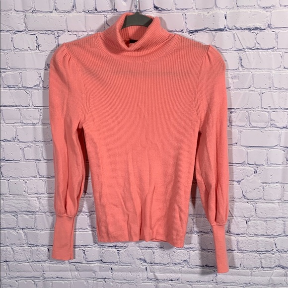 j. CrewWomens Merino Wool Ribbed Bishop Sleeve Turtleneck Size XS - Picture 1 of 6